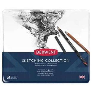 Derwent Sketching Collection, Metal Tin, 24 Count